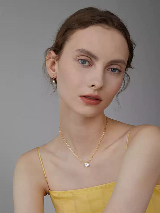 S925 silver pearl ear hoop earrings