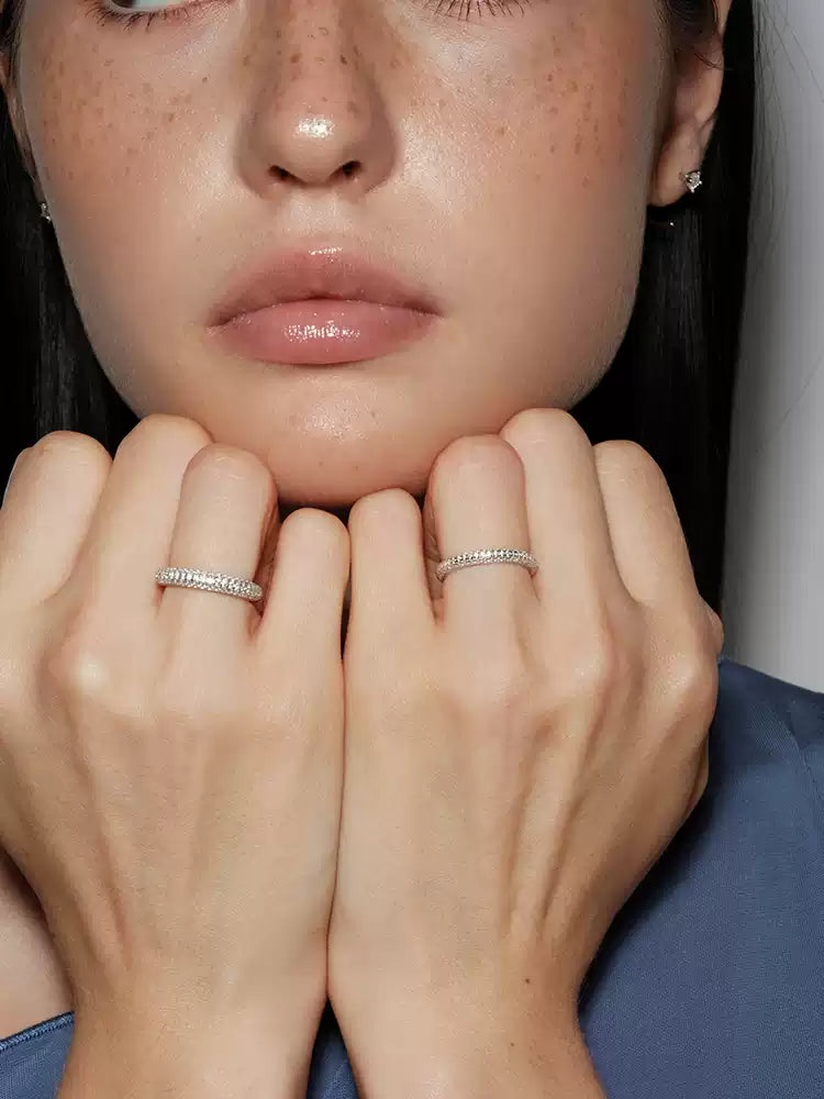 S925 pure silver morganite full-cut ring