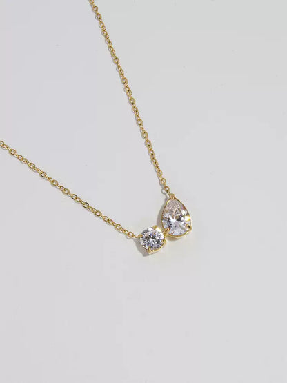 Waterdrop round diamond collar necklace