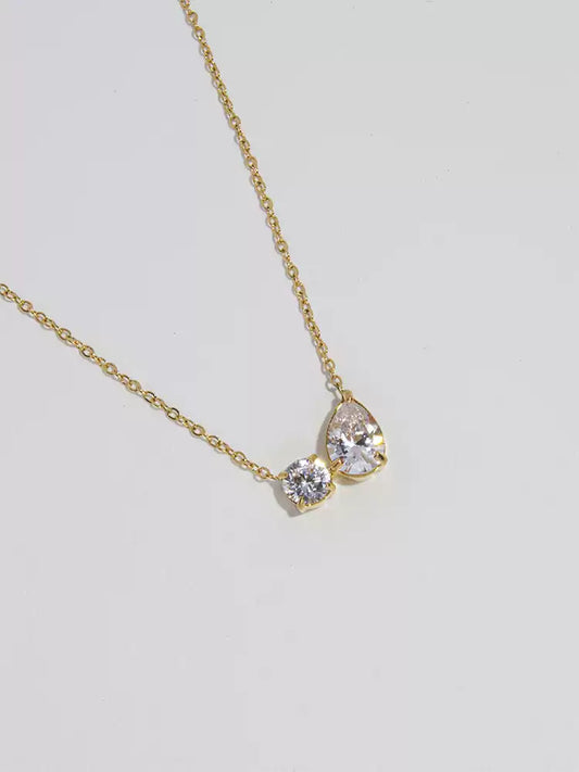 Waterdrop round diamond collar necklace