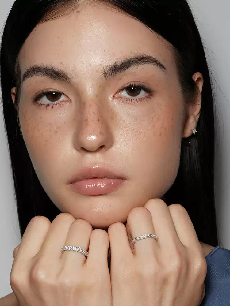 S925 pure silver morganite full-cut ring