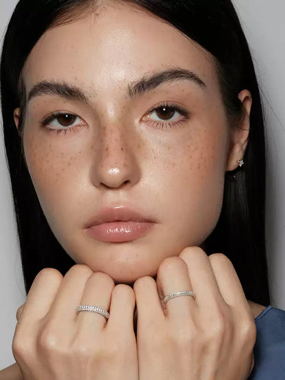 S925 pure silver morganite full-cut ring