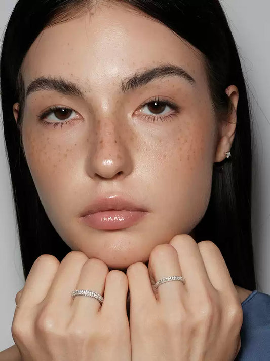 S925 pure silver morganite full-cut ring