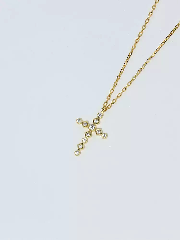 S925 pure silver mini cross necklace