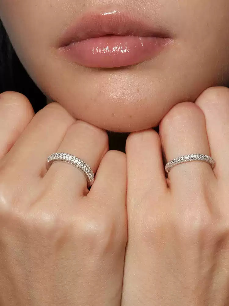 S925 pure silver morganite full-cut ring