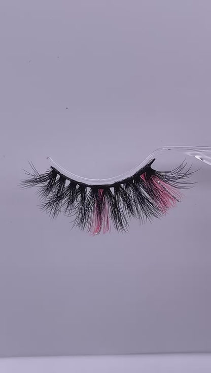 3D faux mink glitter color lashes D45-42CS