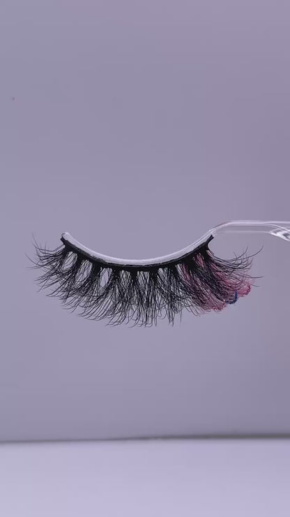 3D faux mink glitter color lashes D9X-20CS