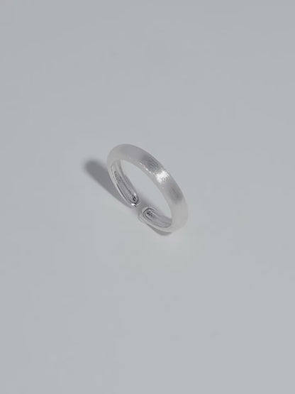 S925 pure silver minimalist hand-rubbed texture ring