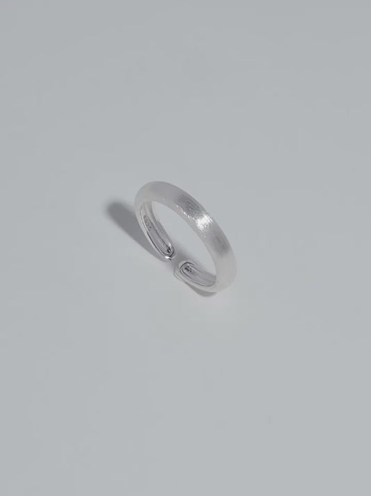 S925 pure silver minimalist hand-rubbed texture ring