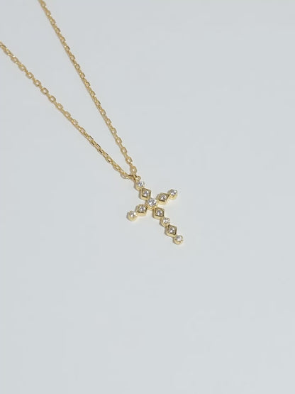 S925 pure silver mini cross necklace