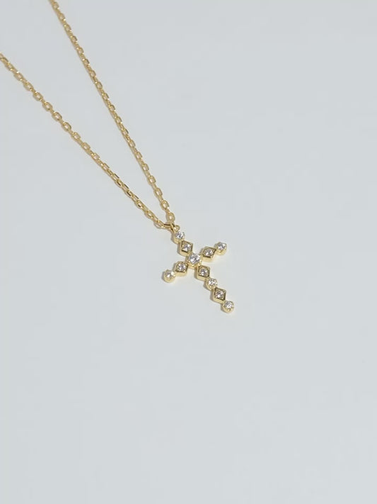 S925 pure silver mini cross necklace