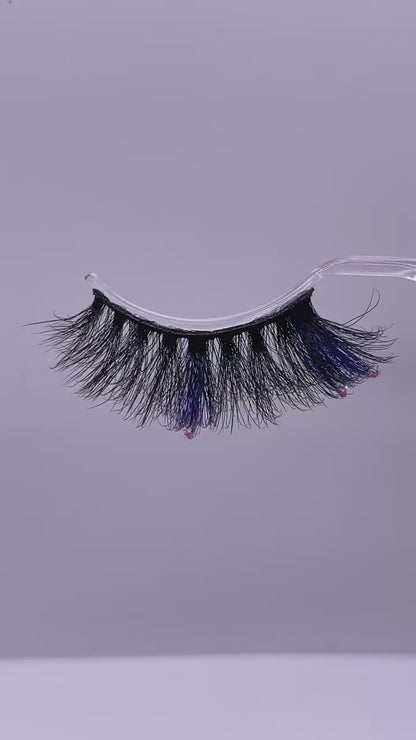 3D faux mink glitter color lashes D9X-22CS